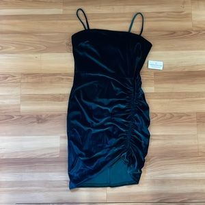Windsor emerald green velvet ruched dress